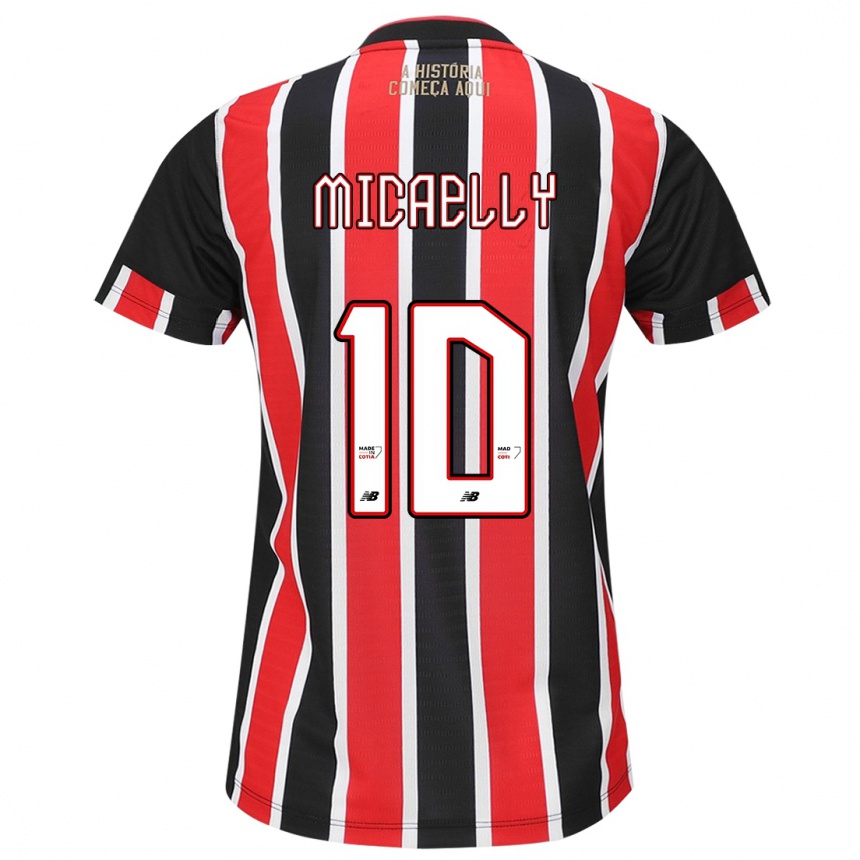 Kids Football Micaelly #10 Black Red White Away Jersey 2024/25 T-Shirt Australia