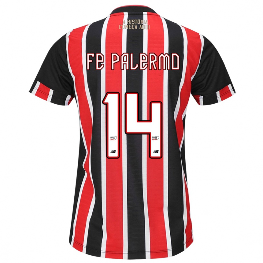 Kids Football Fe Palermo #14 Black Red White Away Jersey 2024/25 T-Shirt Australia