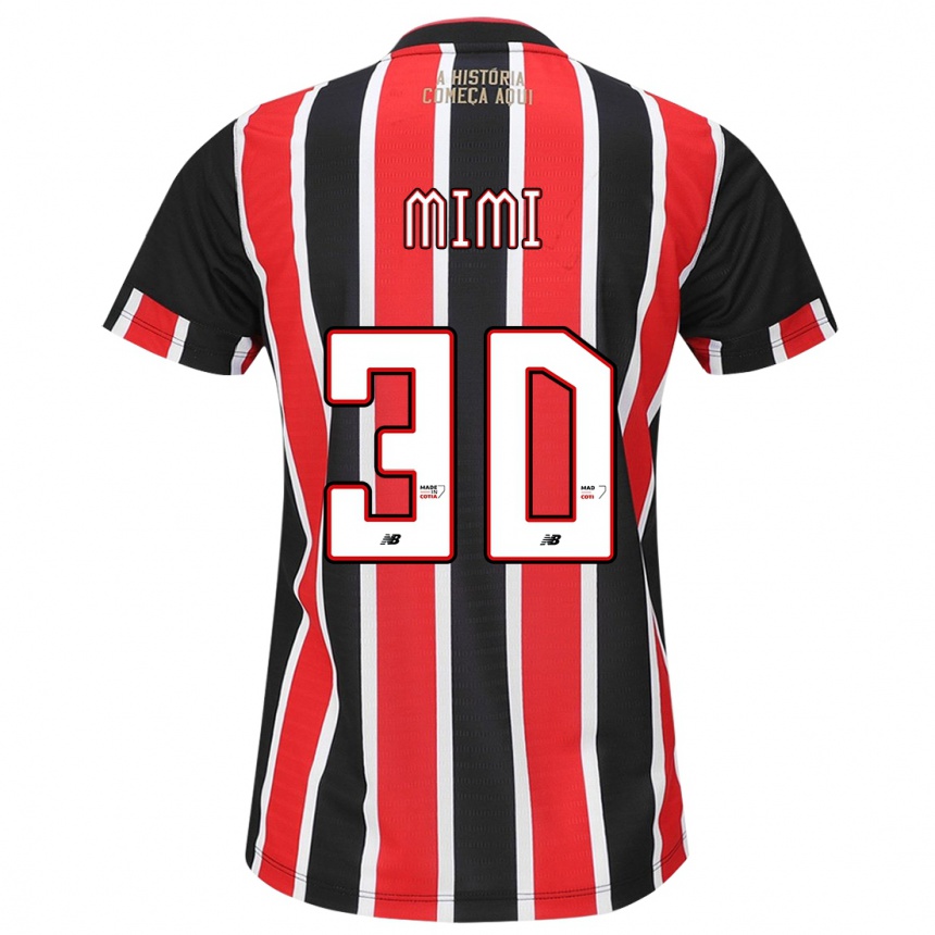 Kids Football Mimi #30 Black Red White Away Jersey 2024/25 T-Shirt Australia