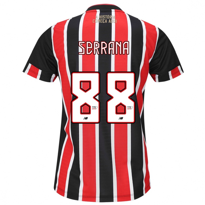 Kids Football Serrana #88 Black Red White Away Jersey 2024/25 T-Shirt Australia