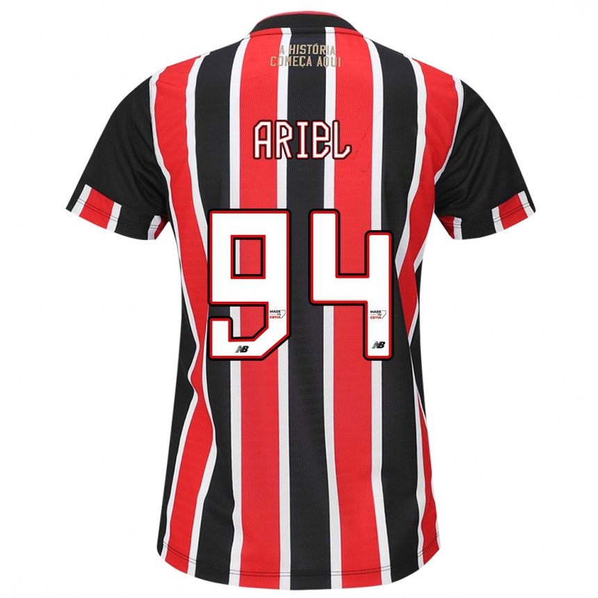 Kids Football Ariel #94 Black Red White Away Jersey 2024/25 T-Shirt Australia