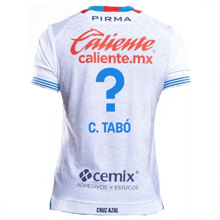 Kids Football Christian Tabó #0 White Blue Away Jersey 2024/25 T-Shirt Australia