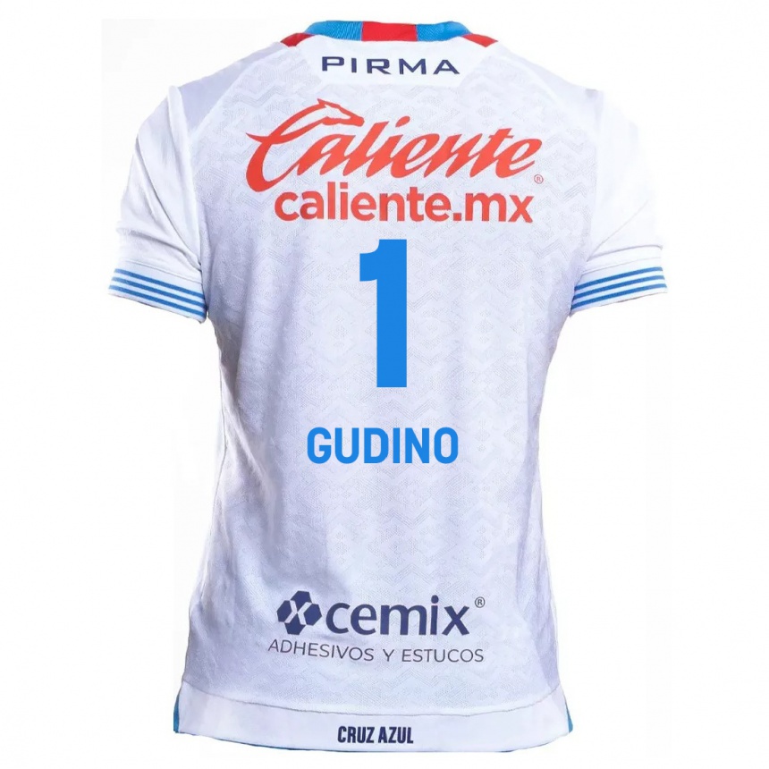 Kids Football Andrés Gudiño #1 White Blue Away Jersey 2024/25 T-Shirt Australia