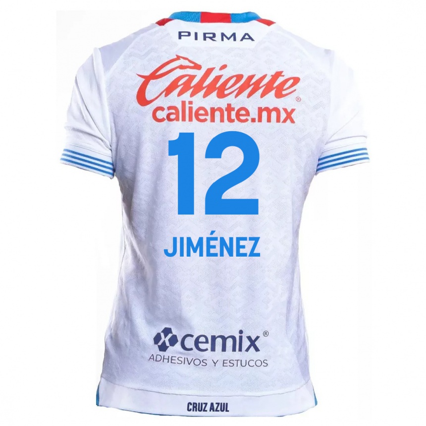 Kids Football Luis Jiménez #12 White Blue Away Jersey 2024/25 T-Shirt Australia