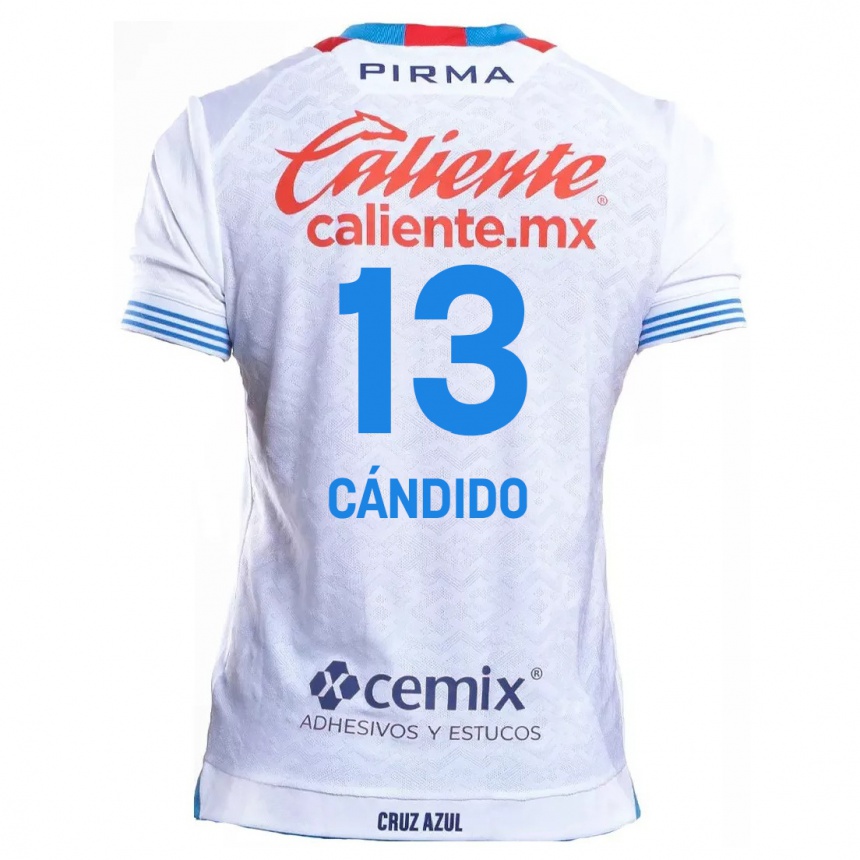 Kids Football Camilo Cándido #13 White Blue Away Jersey 2024/25 T-Shirt Australia