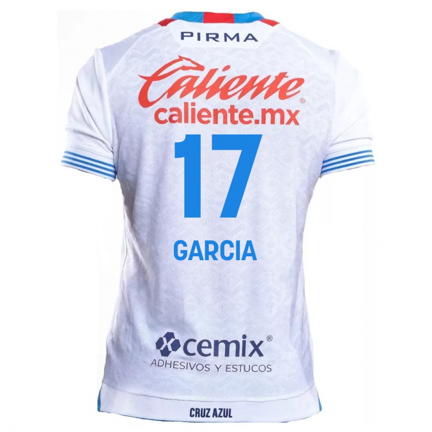 Kids Football Amaury Garcia #17 White Blue Away Jersey 2024/25 T-Shirt Australia