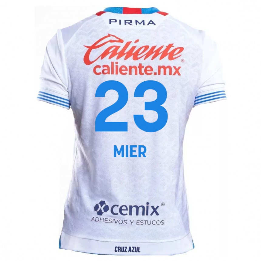 Kids Football Kevin Mier #23 White Blue Away Jersey 2024/25 T-Shirt Australia