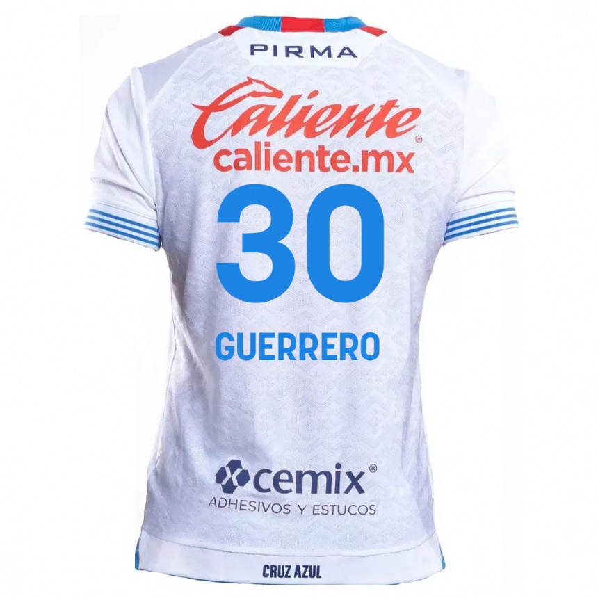 Kids Football Rafael Guerrero #30 White Blue Away Jersey 2024/25 T-Shirt Australia