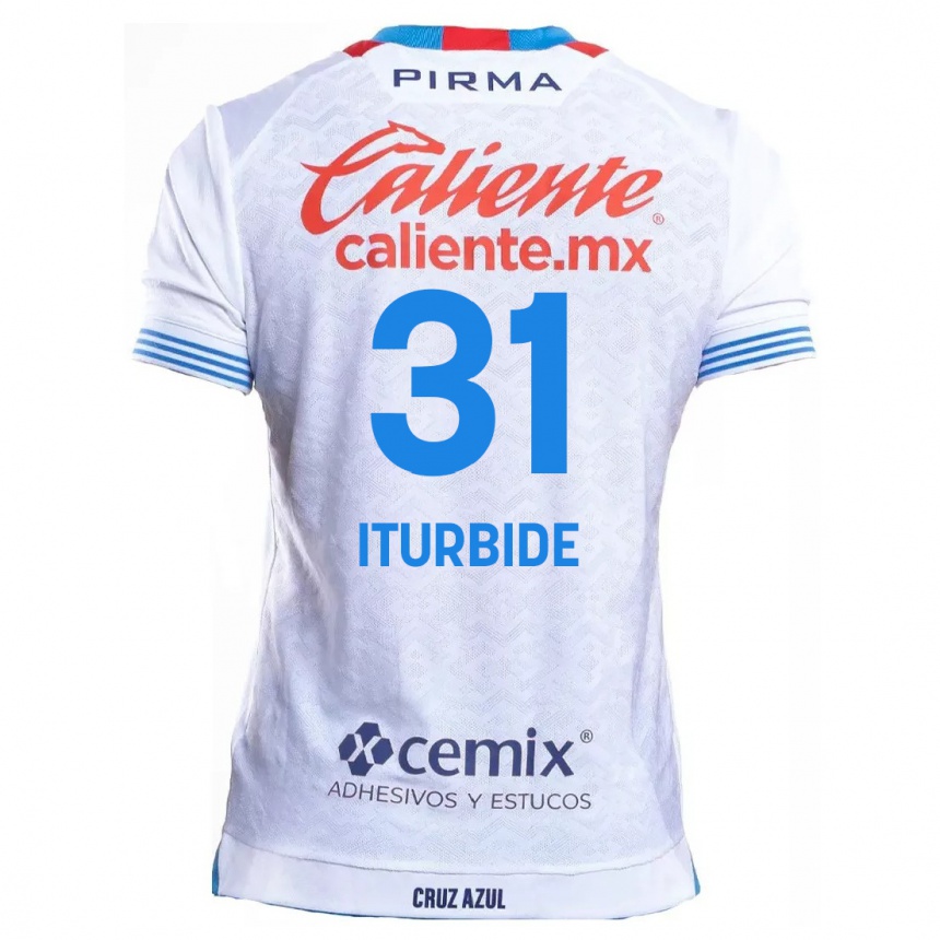 Kids Football Luis Iturbide #31 White Blue Away Jersey 2024/25 T-Shirt Australia