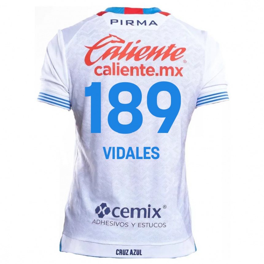 Kids Football Álvaro Vidales #189 White Blue Away Jersey 2024/25 T-Shirt Australia