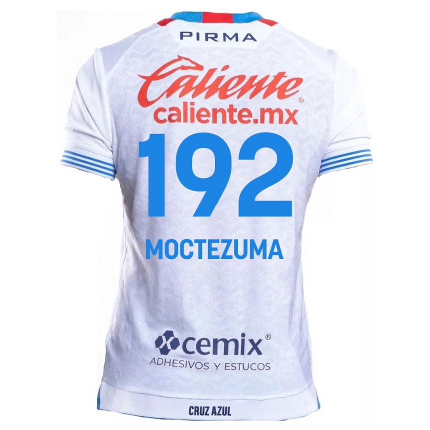 Kids Football Brayan Moctezuma #192 White Blue Away Jersey 2024/25 T-Shirt Australia