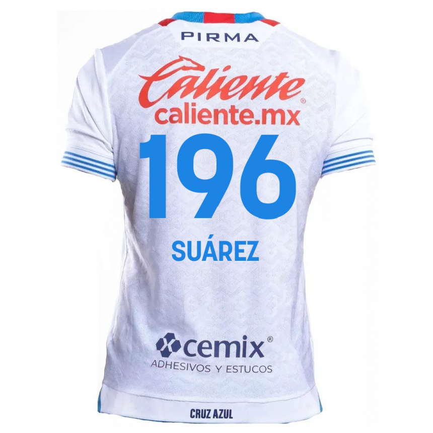 Kids Football Javier Suárez #196 White Blue Away Jersey 2024/25 T-Shirt Australia