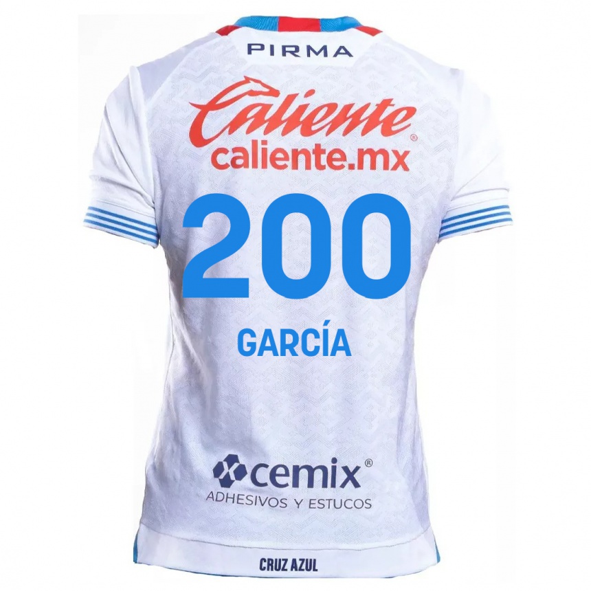 Kids Football Jorge García #200 White Blue Away Jersey 2024/25 T-Shirt Australia