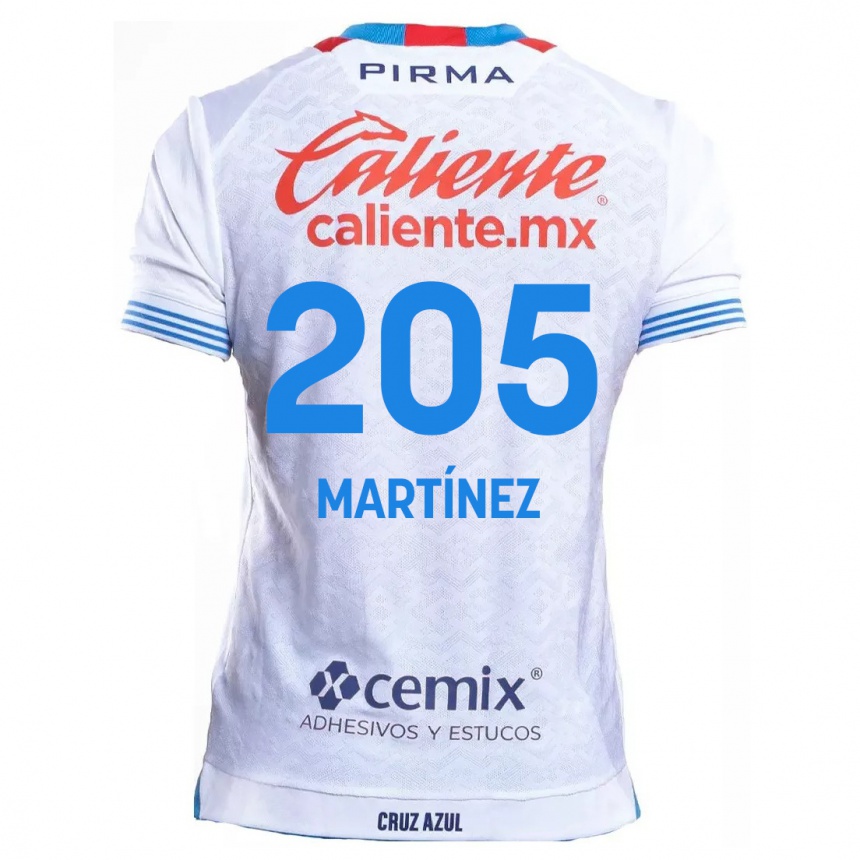 Kids Football César Martínez #205 White Blue Away Jersey 2024/25 T-Shirt Australia