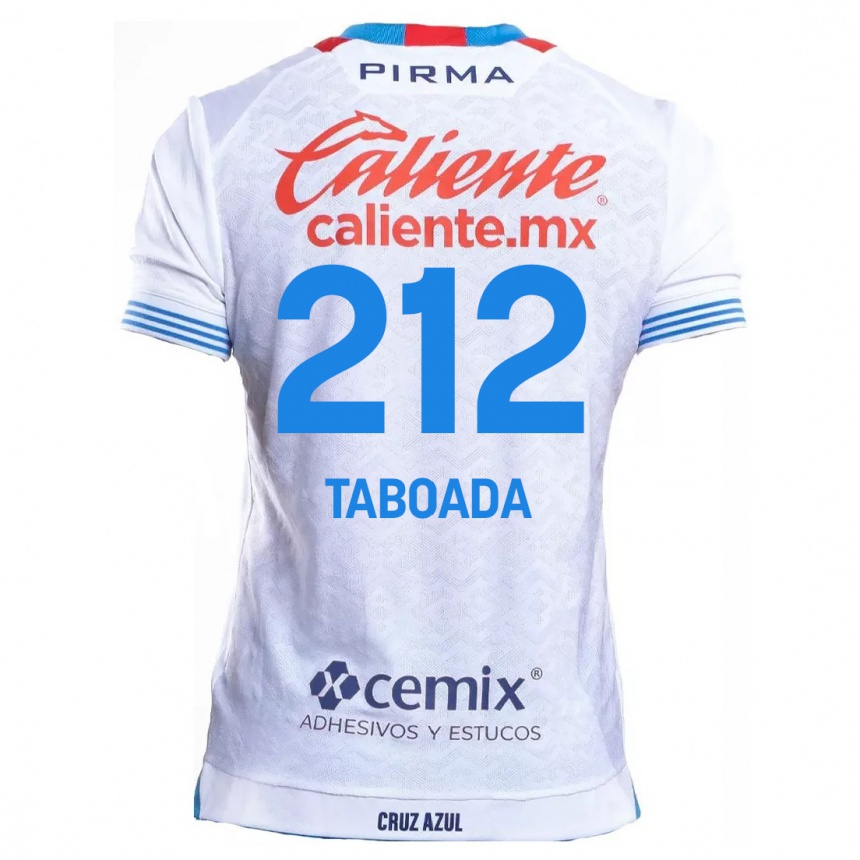 Kids Football Víctor Taboada #212 White Blue Away Jersey 2024/25 T-Shirt Australia