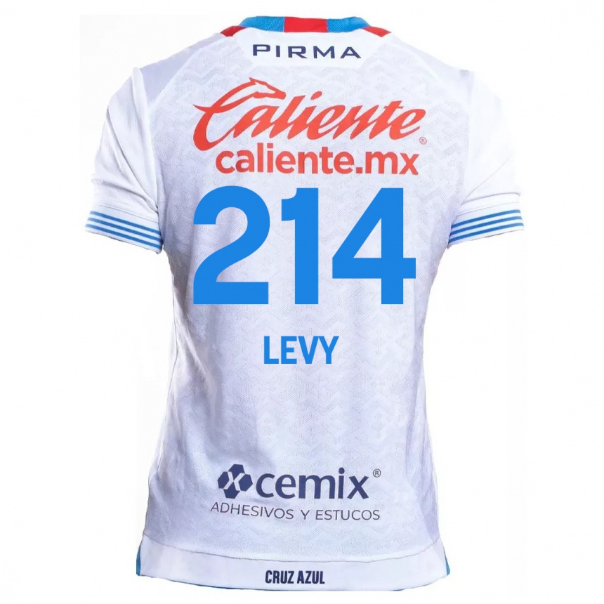 Kids Football Mateo Levy #214 White Blue Away Jersey 2024/25 T-Shirt Australia