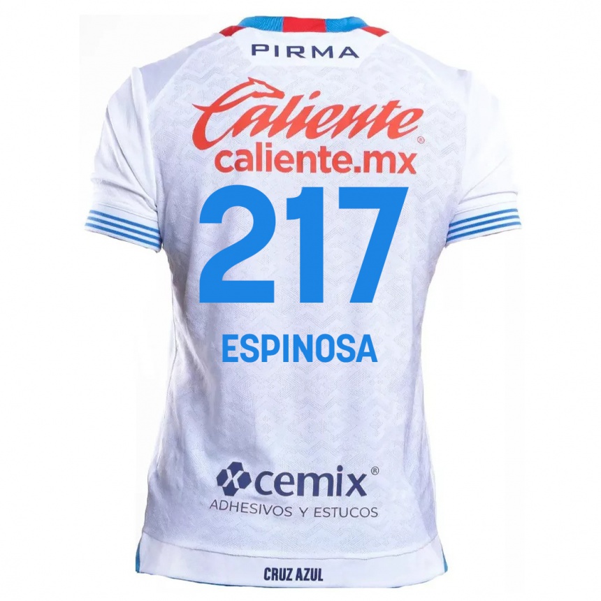 Kids Football Samuel Espinosa #217 White Blue Away Jersey 2024/25 T-Shirt Australia