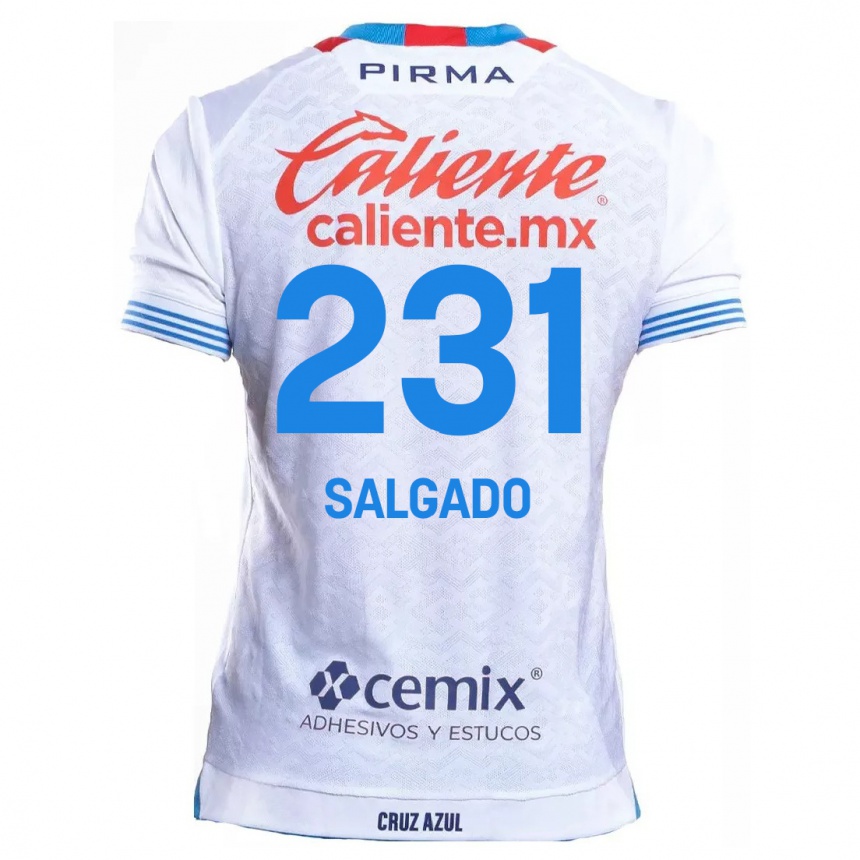 Kids Football Bruno Salgado #231 White Blue Away Jersey 2024/25 T-Shirt Australia