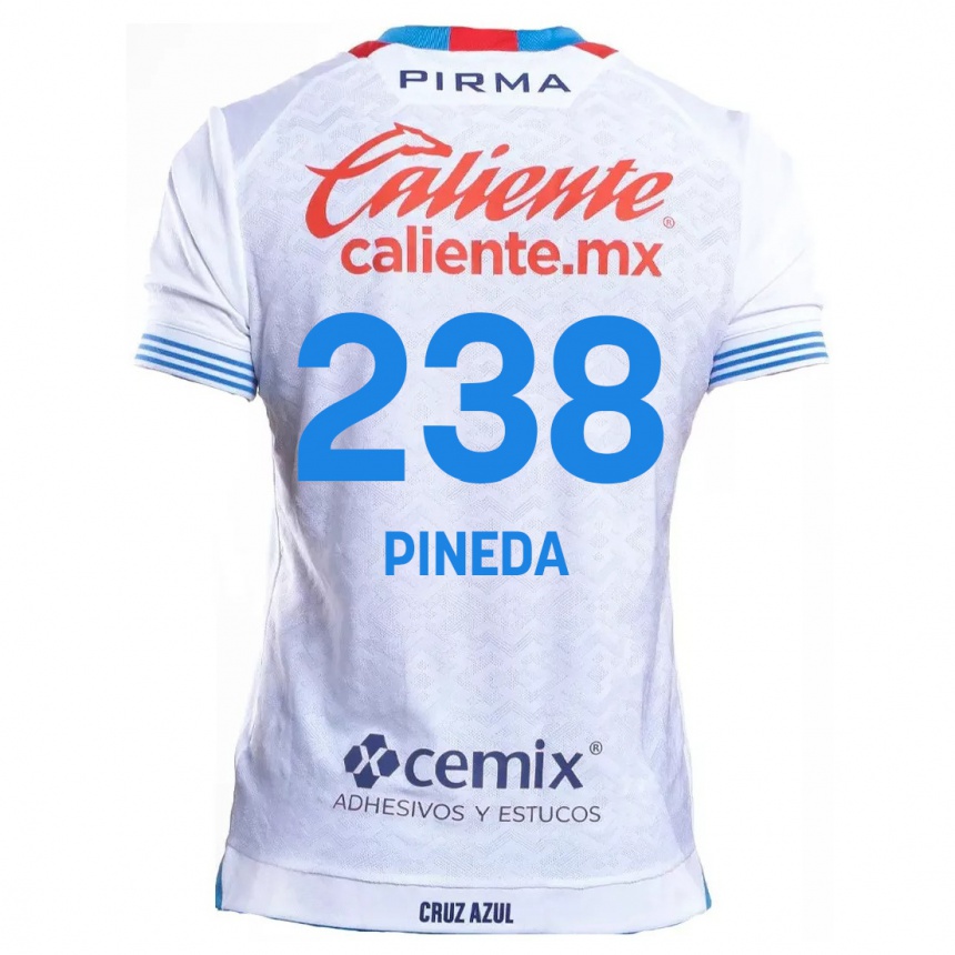 Kids Football Zadiel Pineda #238 White Blue Away Jersey 2024/25 T-Shirt Australia