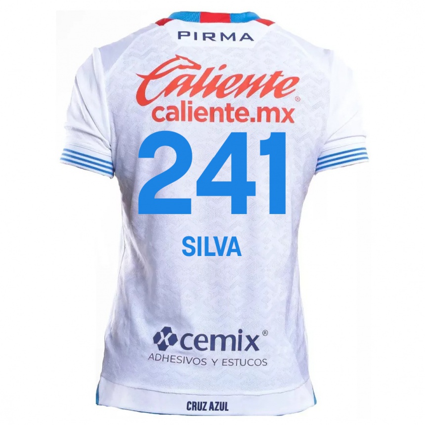 Kids Football Iván Silva #241 White Blue Away Jersey 2024/25 T-Shirt Australia