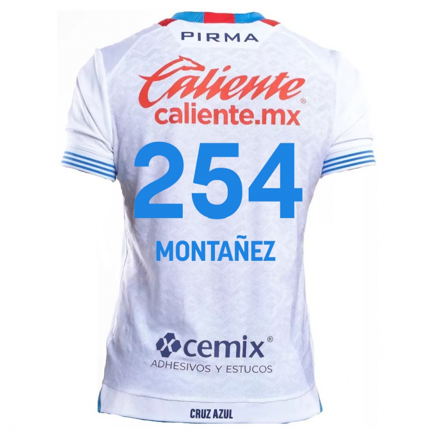 Kids Football Humberto Montañez #254 White Blue Away Jersey 2024/25 T-Shirt Australia