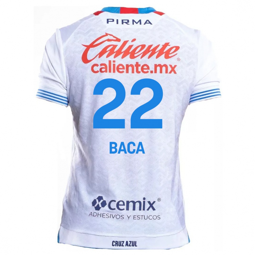 Kids Football Rafael Baca #22 White Blue Away Jersey 2024/25 T-Shirt Australia