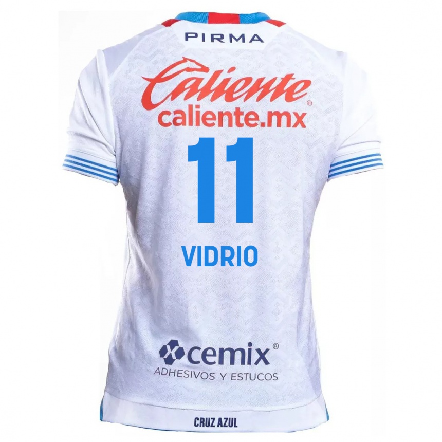 Kids Football Nailea Vidrio #11 White Blue Away Jersey 2024/25 T-Shirt Australia