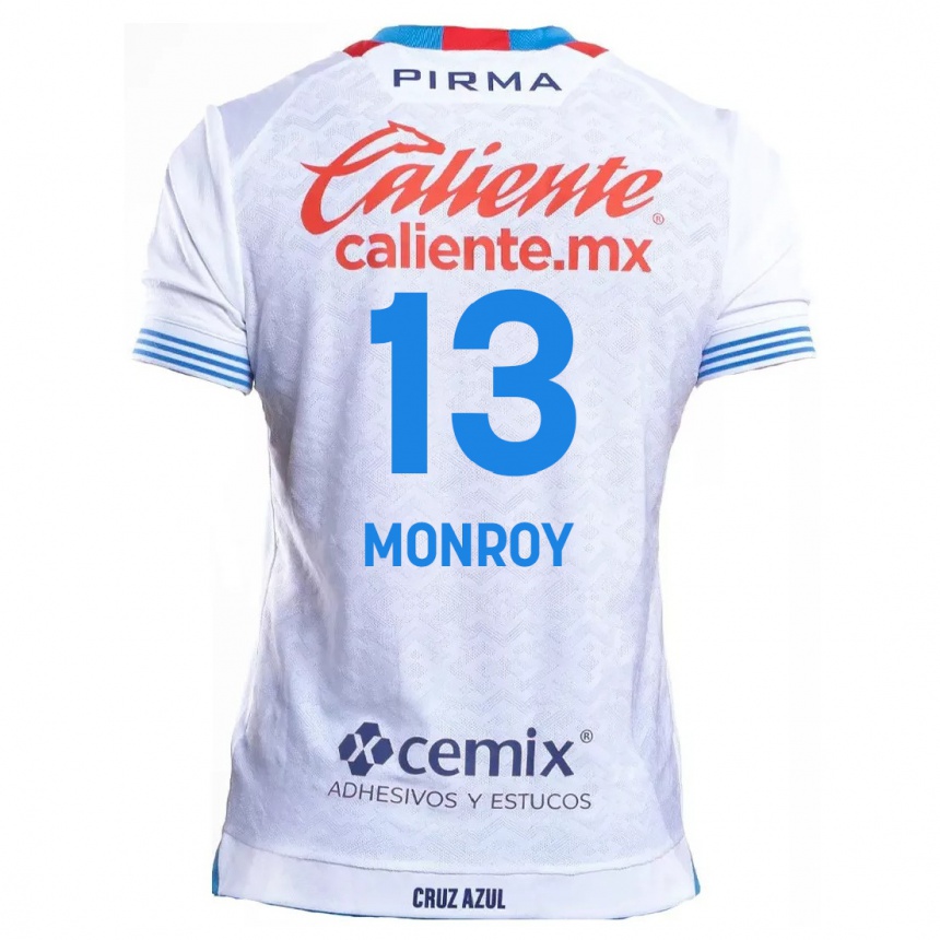 Kids Football Daniela Monroy #13 White Blue Away Jersey 2024/25 T-Shirt Australia