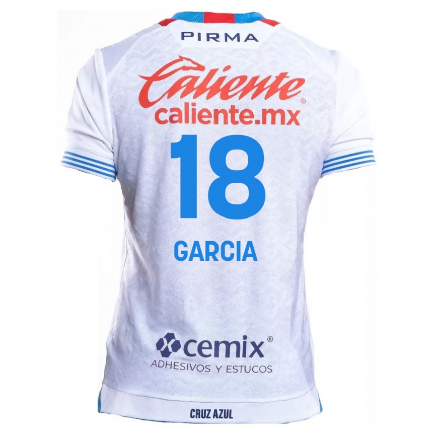 Kids Football Diana Garcia #18 White Blue Away Jersey 2024/25 T-Shirt Australia