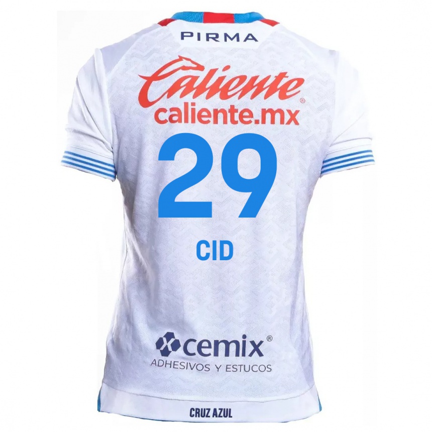 Kids Football Claudia Cid #29 White Blue Away Jersey 2024/25 T-Shirt Australia