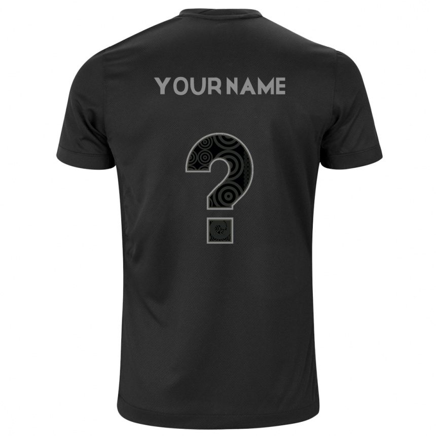 Kids Football Your Name #0 Black Away Jersey 2024/25 T-Shirt Australia