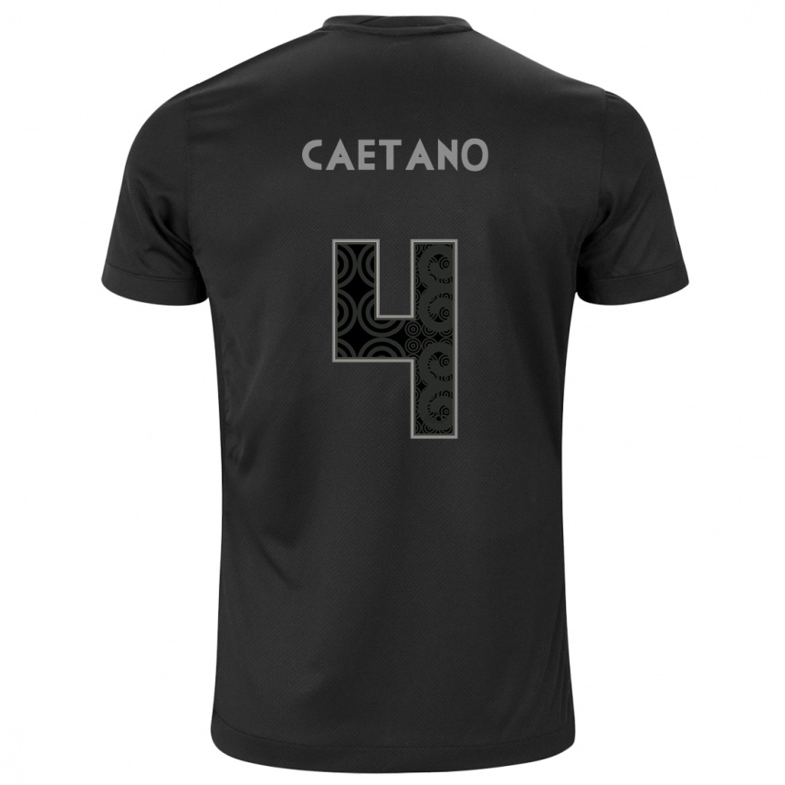 Kids Football Caetano #4 Black Away Jersey 2024/25 T-Shirt Australia