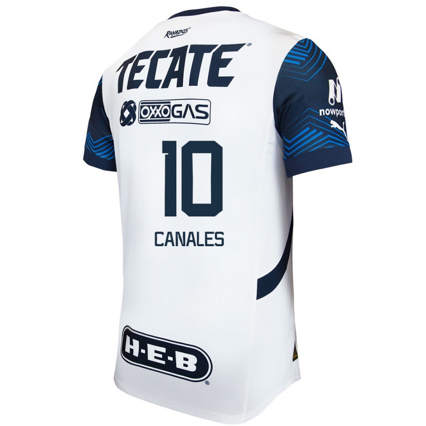 Kids Football Sergio Canales #10 White Blue Away Jersey 2024/25 T-Shirt Australia