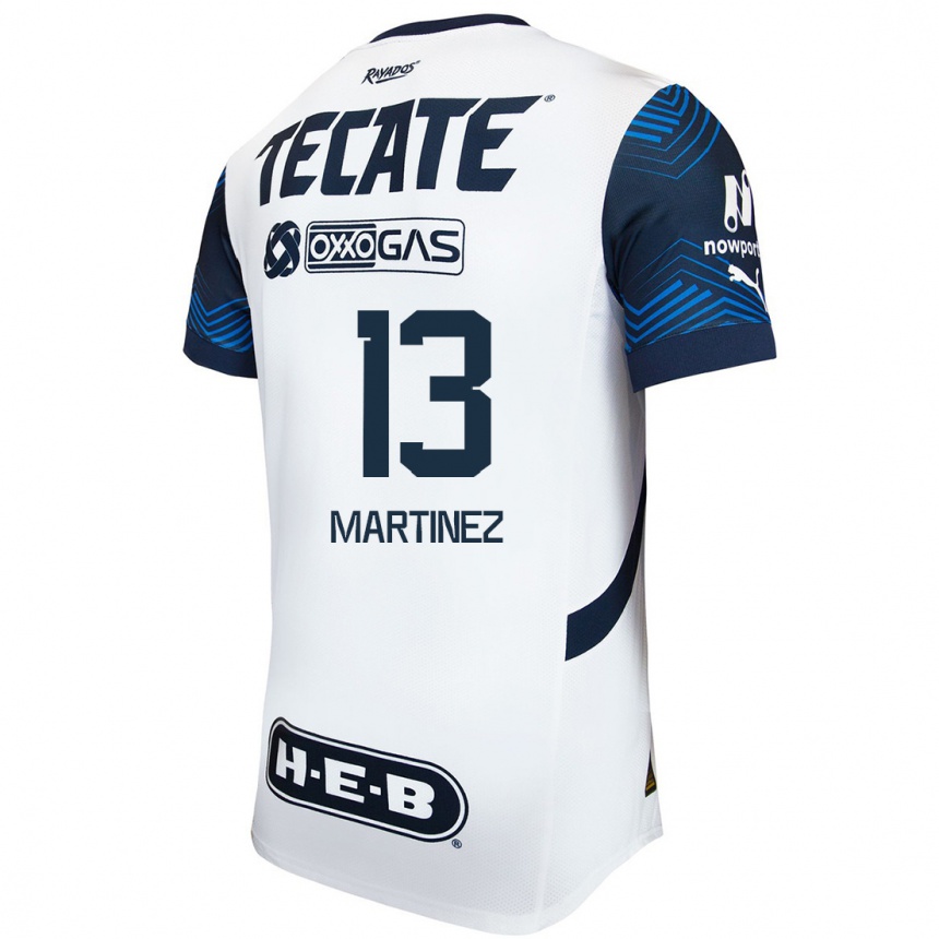 Kids Football Jaziel Martínez #13 White Blue Away Jersey 2024/25 T-Shirt Australia