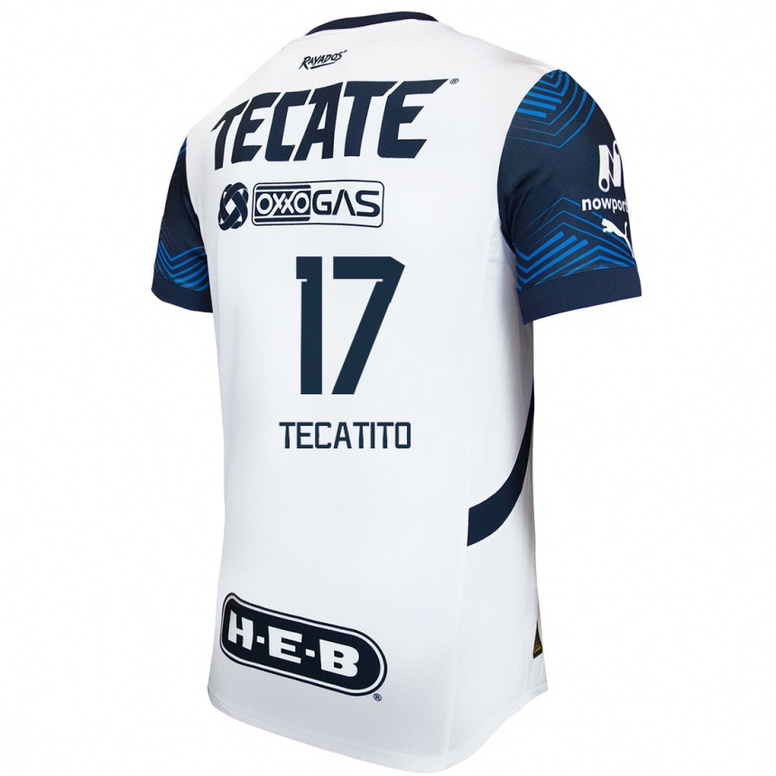 Kids Football Tecatito #17 White Blue Away Jersey 2024/25 T-Shirt Australia