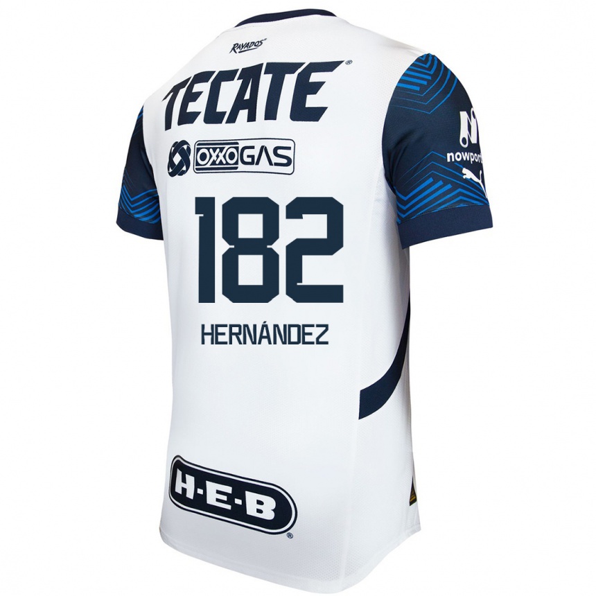 Kids Football Derek Hernández #182 White Blue Away Jersey 2024/25 T-Shirt Australia