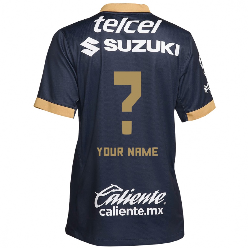 Kids Football Your Name #0 Obsidian Gold White Away Jersey 2024/25 T-Shirt Australia