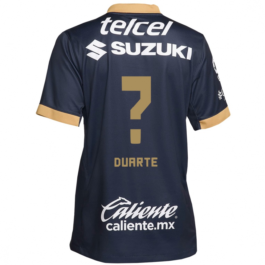 Kids Football Rubén Duarte #0 Obsidian Gold White Away Jersey 2024/25 T-Shirt Australia