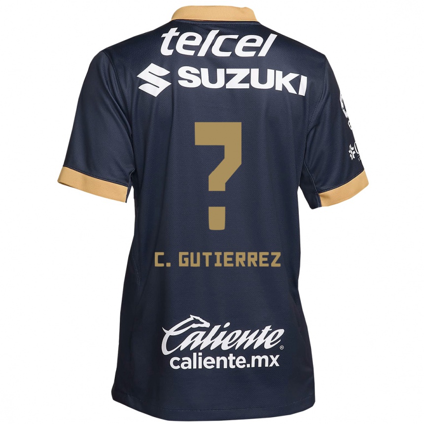 Kids Football Carlos Gutiérrez #0 Obsidian Gold White Away Jersey 2024/25 T-Shirt Australia