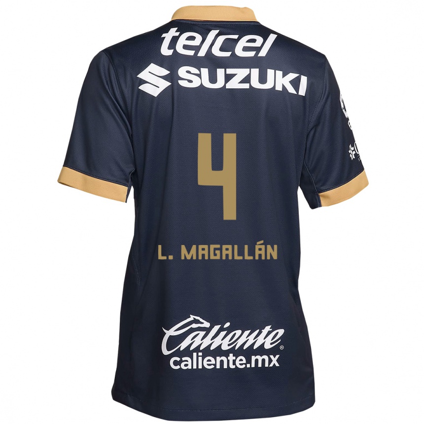 Kids Football Lisandro Magallan #4 Obsidian Gold White Away Jersey 2024/25 T-Shirt Australia