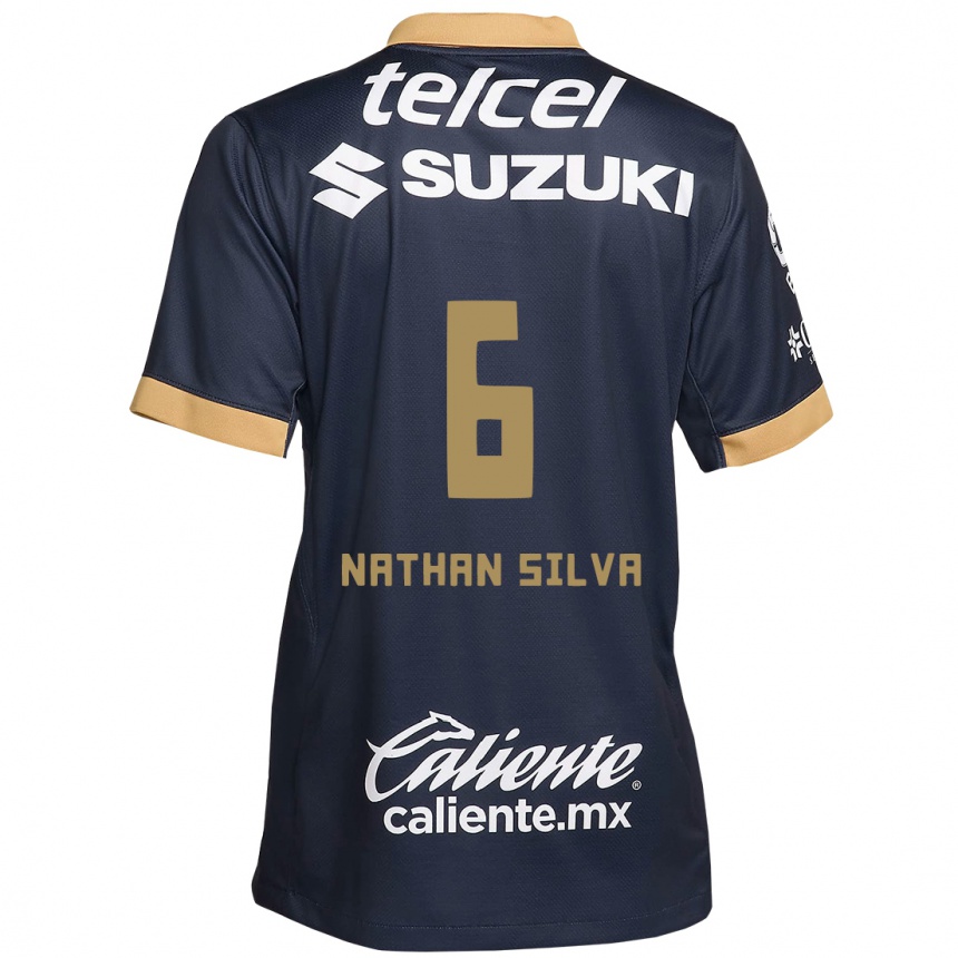 Kids Football Nathan Silva #6 Obsidian Gold White Away Jersey 2024/25 T-Shirt Australia