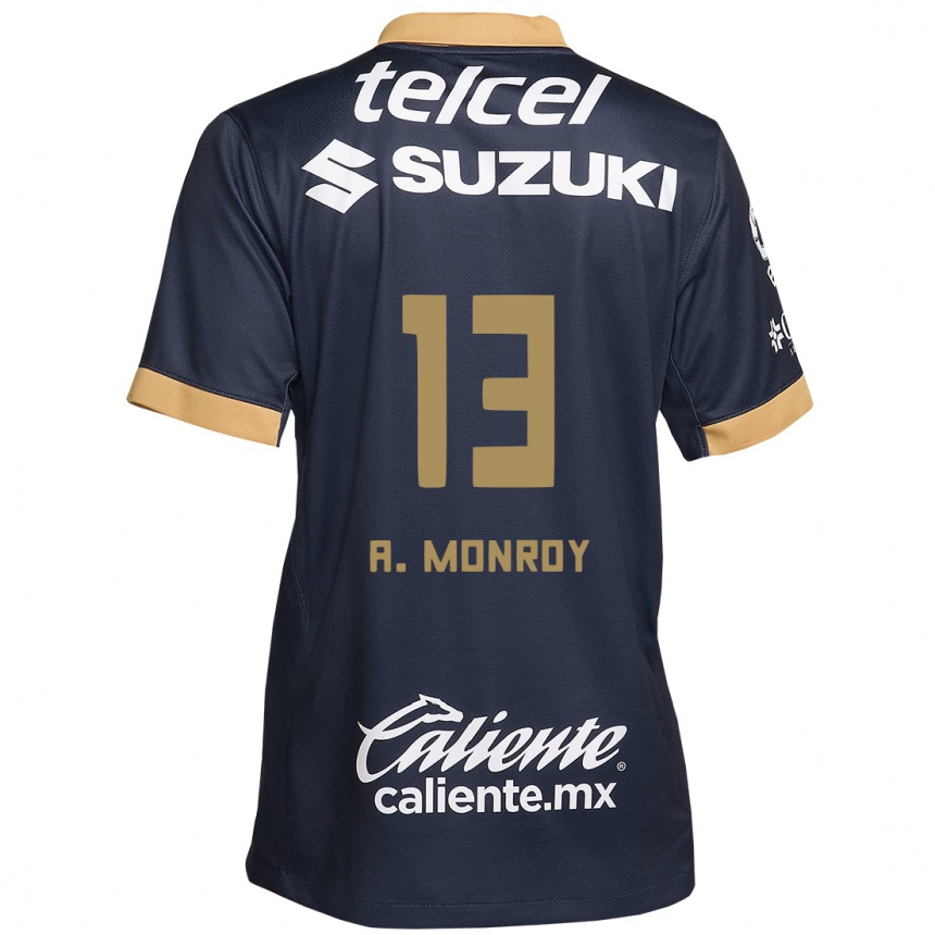 Kids Football Pablo Monroy #13 Obsidian Gold White Away Jersey 2024/25 T-Shirt Australia