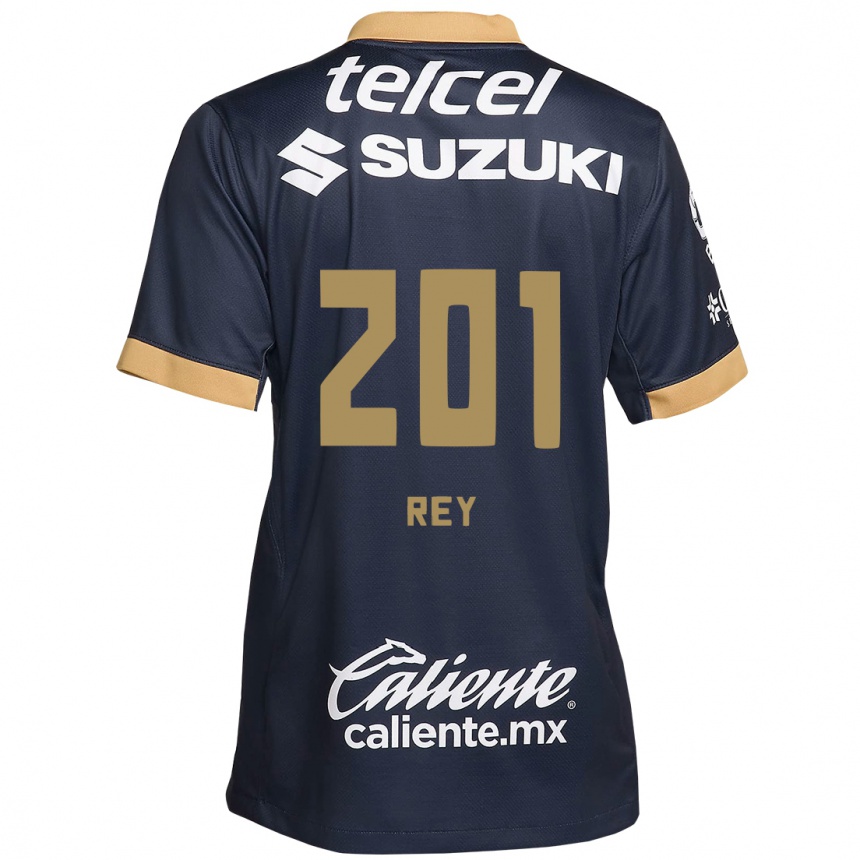 Kids Football Santiago Rey #201 Obsidian Gold White Away Jersey 2024/25 T-Shirt Australia