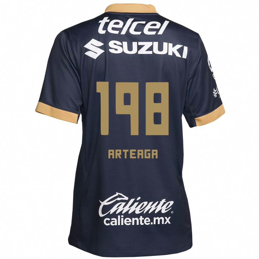 Kids Football Edwin Arteaga #198 Obsidian Gold White Away Jersey 2024/25 T-Shirt Australia