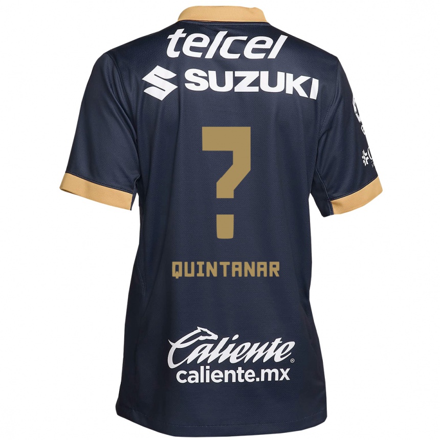 Kids Football Edgar Quintanar #0 Obsidian Gold White Away Jersey 2024/25 T-Shirt Australia