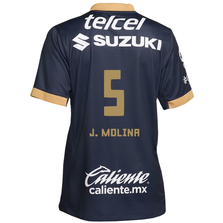 Kids Football Jesús Molina #5 Obsidian Gold White Away Jersey 2024/25 T-Shirt Australia