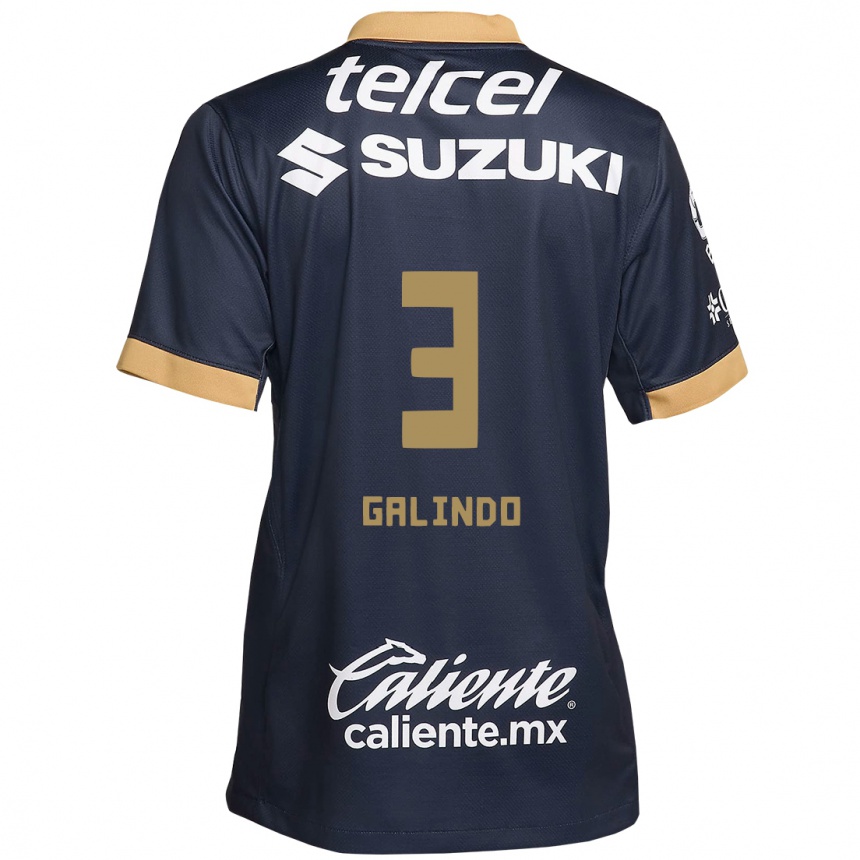 Kids Football Ricardo Galindo #3 Obsidian Gold White Away Jersey 2024/25 T-Shirt Australia