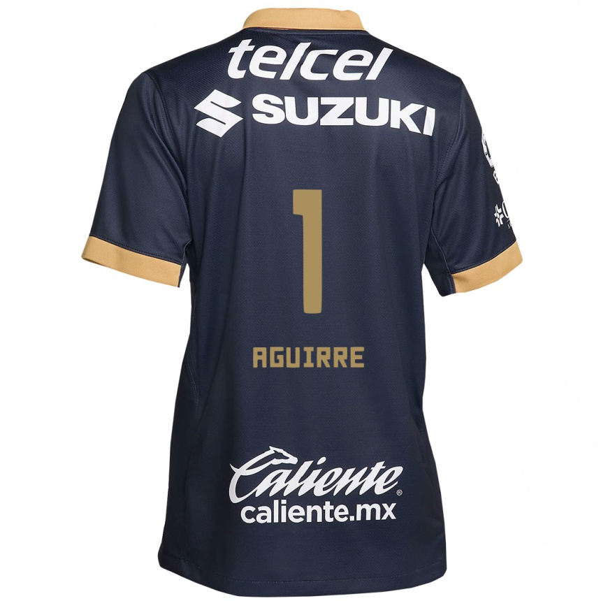 Kids Football Miriam Aguirre #1 Obsidian Gold White Away Jersey 2024/25 T-Shirt Australia