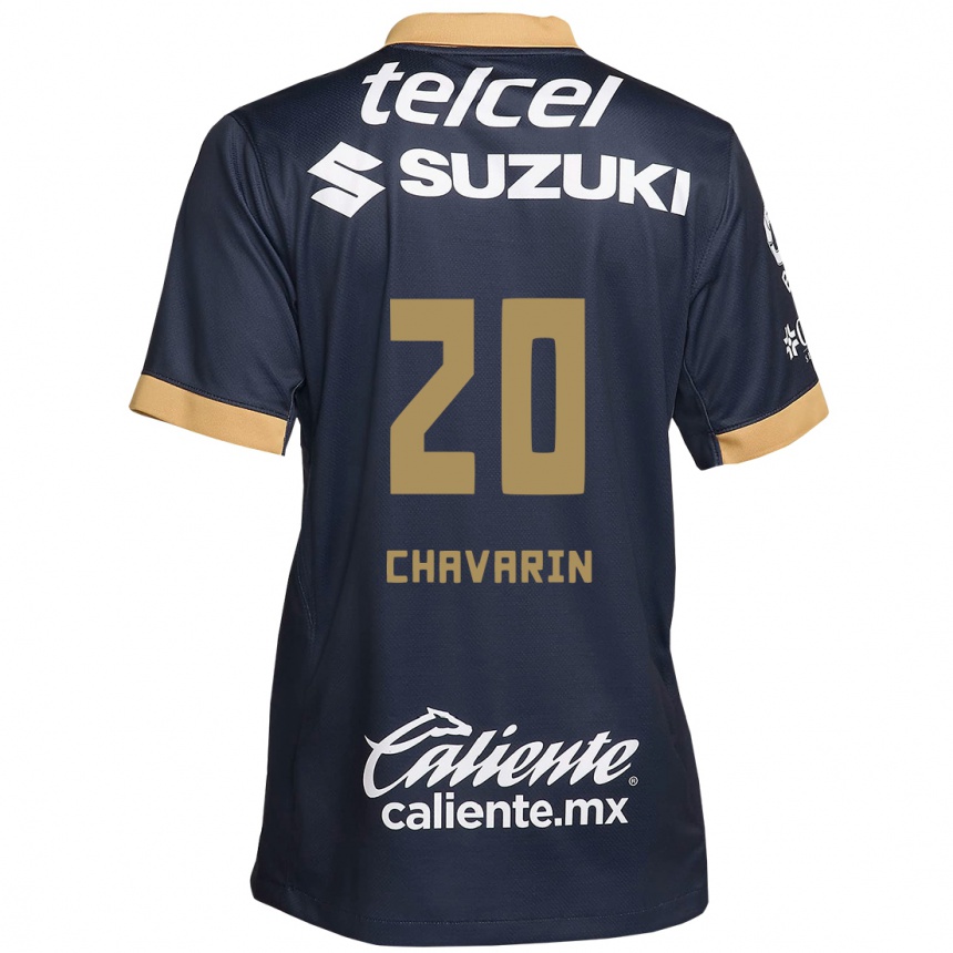 Kids Football Aerial Chavarin #20 Obsidian Gold White Away Jersey 2024/25 T-Shirt Australia