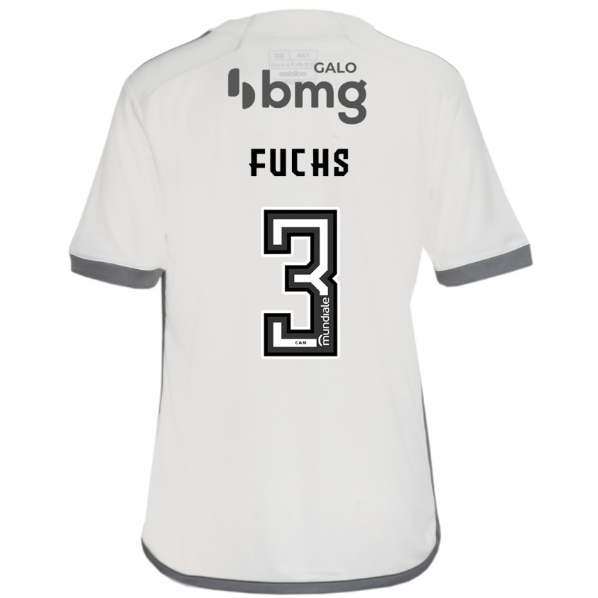 Kids Football Bruno Fuchs #3 Off White Away Jersey 2024/25 T-Shirt Australia